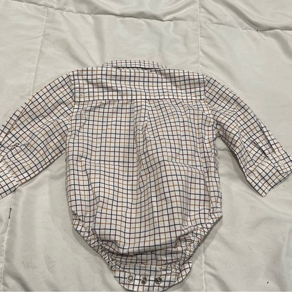 Janie & Jack BABY PLAID POPLIN BODYSUIT Dress Shirt - Picture 5 of 7